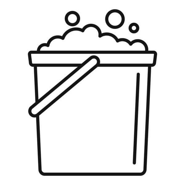 Foam bucket icon, outline style