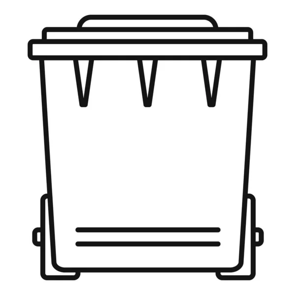 Plastic garbage icon, outline style — Stock Vector