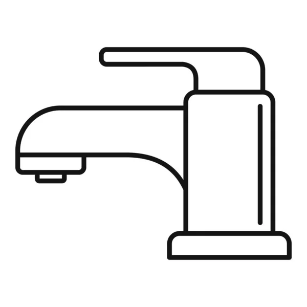 Icône de robinet de cuisine, style contour — Image vectorielle