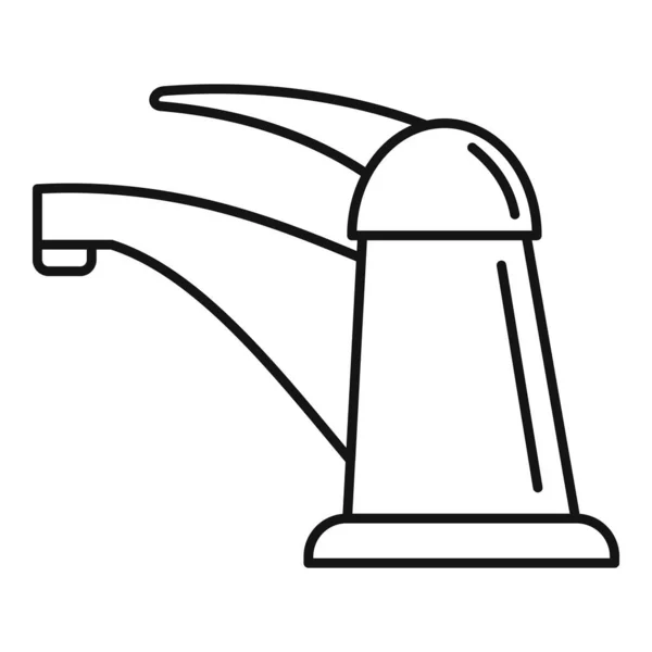 Icône du robinet d'eau propre, style contour — Image vectorielle