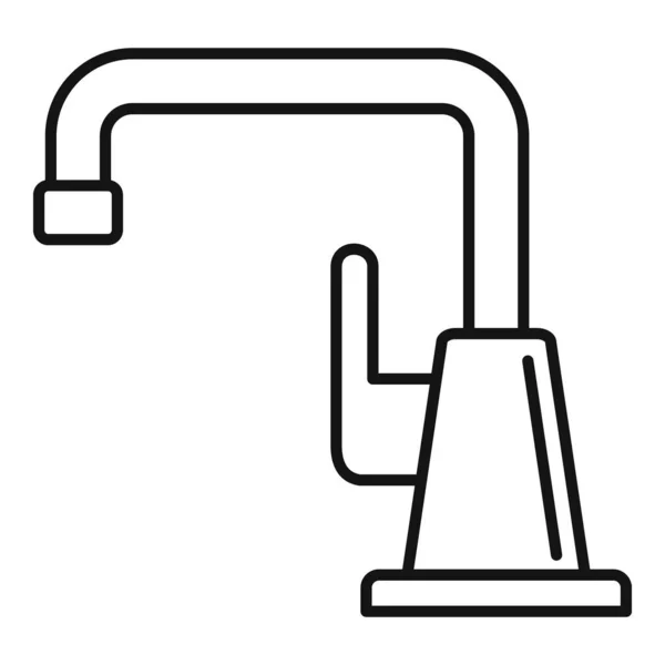 Chrome faucet icon, outline style — Stock Vector