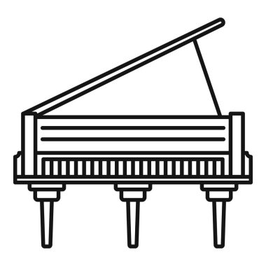 Classic grand piano icon, outline style clipart