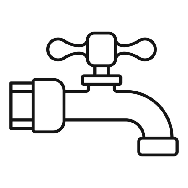 Broken faucet icon, outline style — ストックベクタ