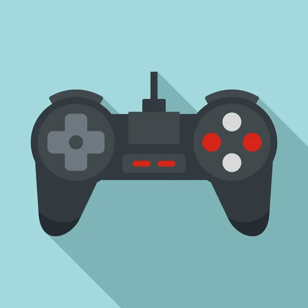 Juego negro joystick icono, estilo plano — Archivo Imágenes Vectoriales