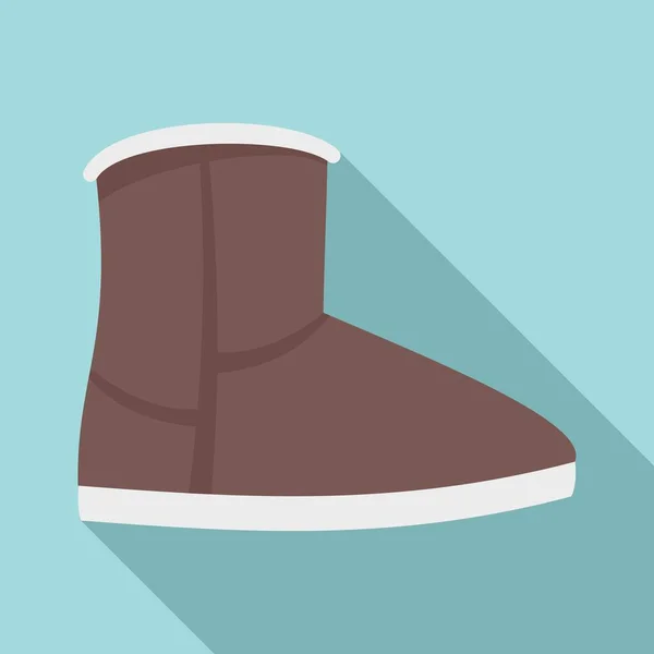 Icono de bota ugg de cuero, estilo plano — Vector de stock