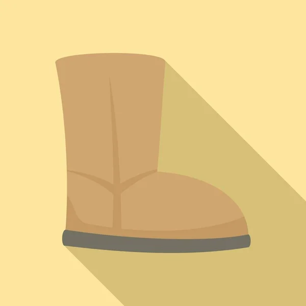 Icono de bota retro ugg, estilo plano — Vector de stock