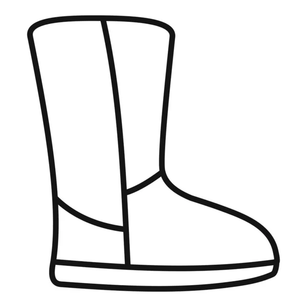 Ugg boot icon, outline style — Stock Vector