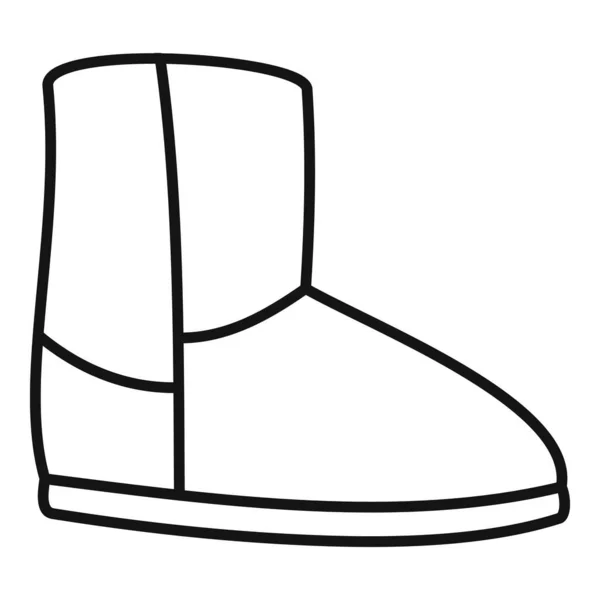 Casual ugg boot icon, outline style — Stock Vector