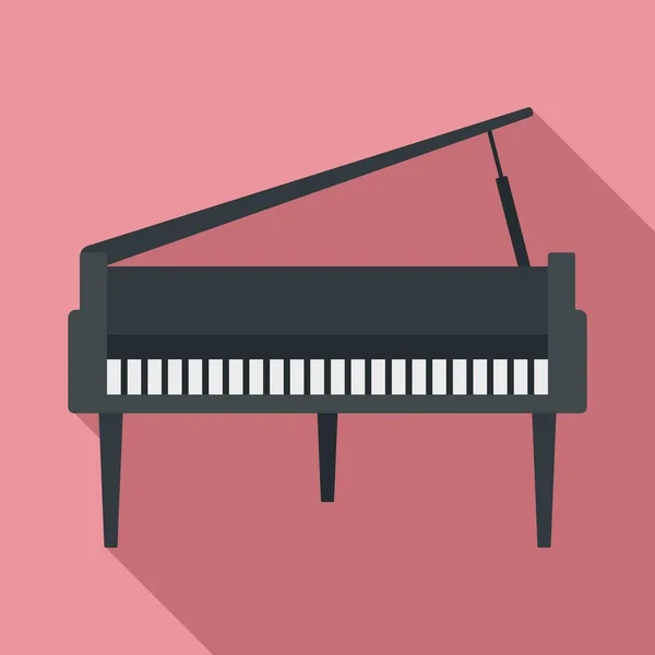 Grand piano pictogram, vlakke stijl — Stockvector