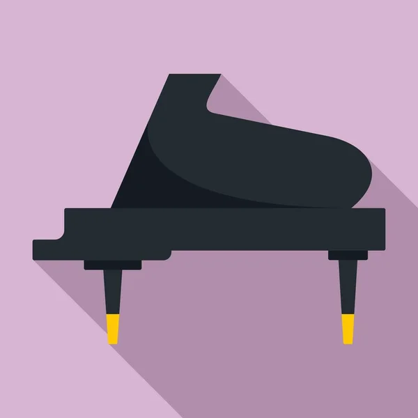 グランドピアノ楽器のアイコン、フラットスタイル — ストックベクタ
