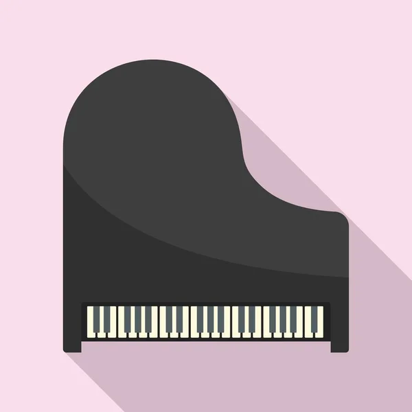 Top view klasická ikona klavíru, plochý styl — Stockový vektor