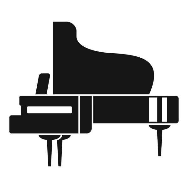 コンサートグランドピアノアイコン、シンプルなスタイル — ストックベクタ