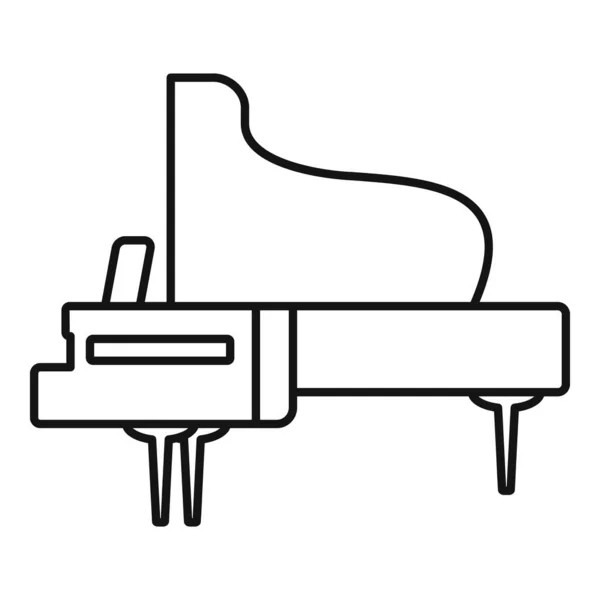 Concert grand piano icon, outline style — Stock Vector