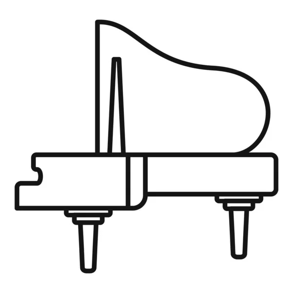 Ikon piano besar musik, gaya garis besar - Stok Vektor