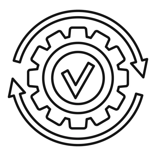 Gear wheel update icon, outline style — Stock Vector