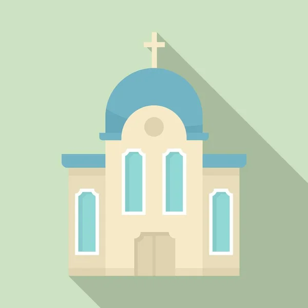 Keresztény templom ikon, lapos stílus — Stock Vector