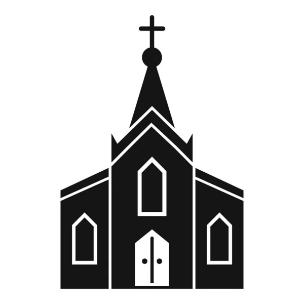 市教会のアイコン、シンプルなスタイル — ストックベクタ