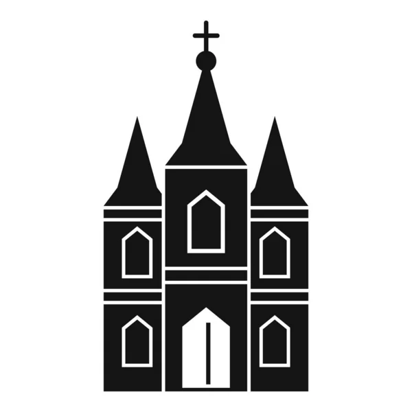 ヨーロッパ教会のアイコン、シンプルなスタイル — ストックベクタ