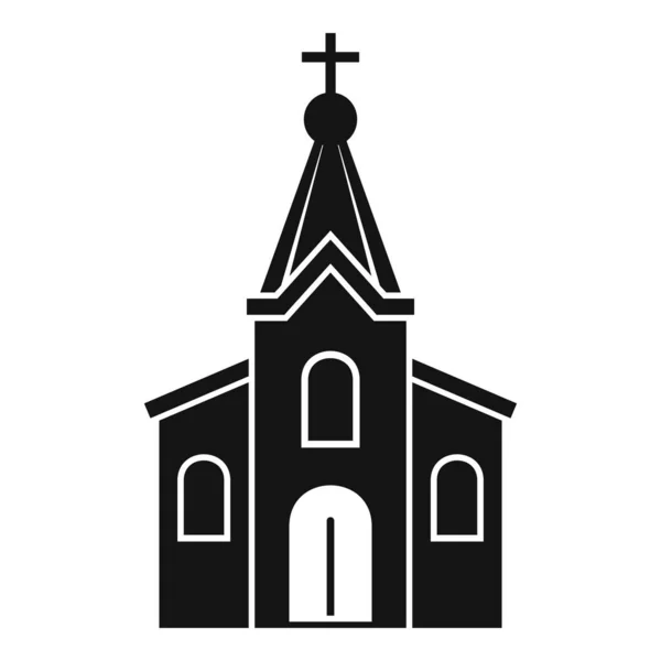 石の教会のアイコン、シンプルなスタイル — ストックベクタ