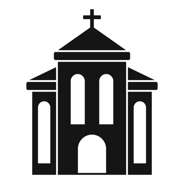 Church building icon, simple style — Stock Vector