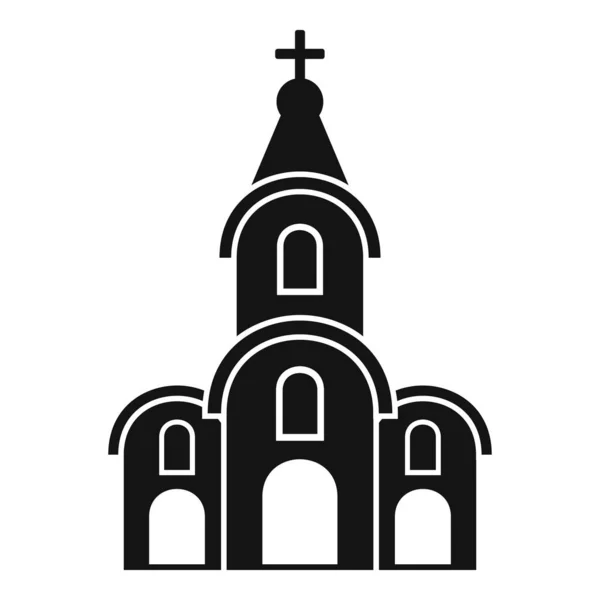建築教会のアイコン、シンプルなスタイル — ストックベクタ
