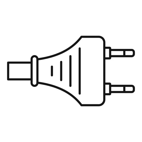 Icona della spina elettrica del dispositivo, stile contorno — Vettoriale Stock