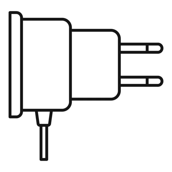 Ikona wtyczki telefonu komórkowego, w stylu konturu — Wektor stockowy