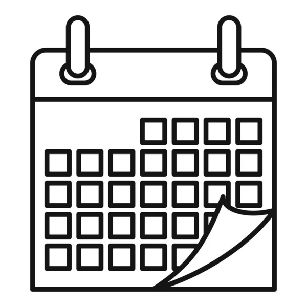Ikona kalendarza domowego, styl konturu — Wektor stockowy