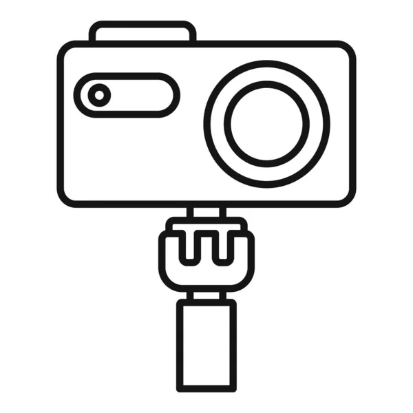 Ícone de câmera de ação profissional, estilo esboço — Vetor de Stock