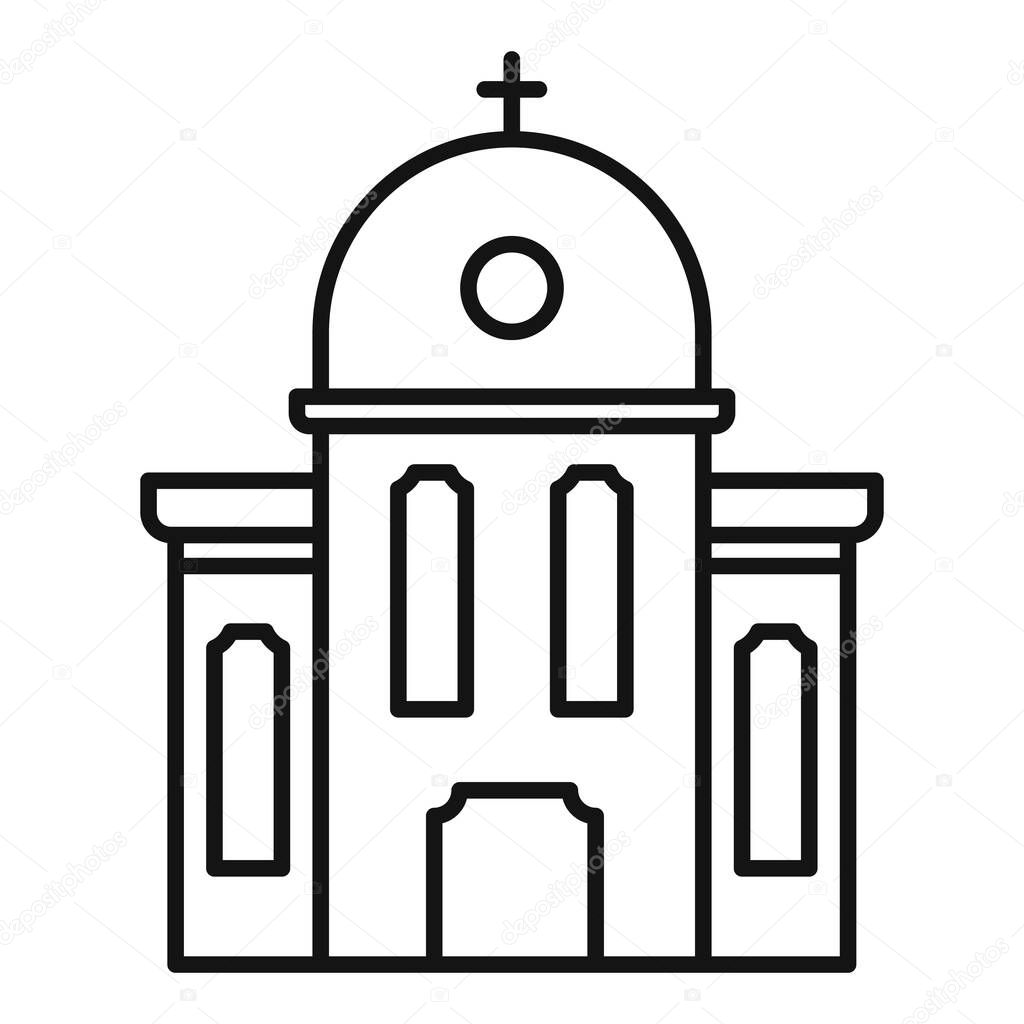 Rural church icon, outline style