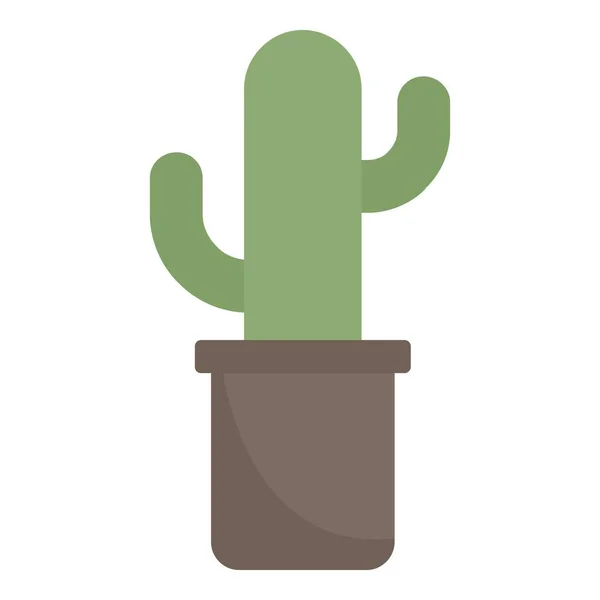 Cactus pot icon, flat style — Stock Vector
