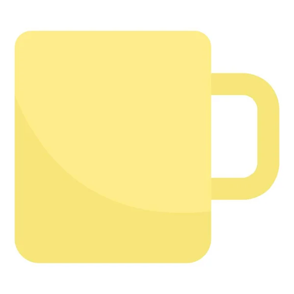 Ícone amarelo da caneca, estilo plano — Vetor de Stock