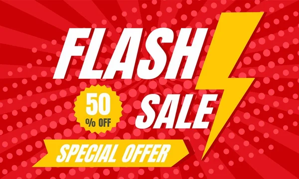 Offre spéciale flash vente concept bannière, style plat — Image vectorielle