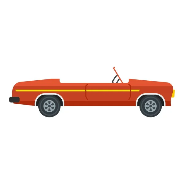 Red cabriolet icon, flat style — Stock Vector