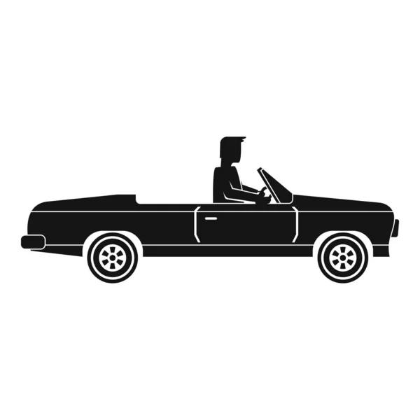 Cabriolet icon, eenvoudige stijl — Stockvector