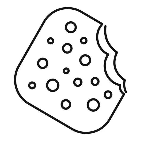 Ícone de biscoito de mordida, estilo de esboço — Vetor de Stock