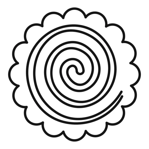 Biscuit en spirale douce icône, style contour — Image vectorielle