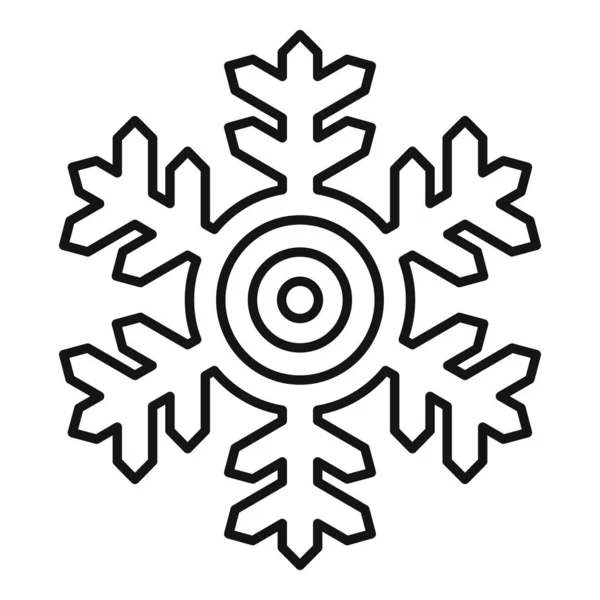 雪の結晶アイコン、アウトラインのスタイル — ストックベクタ