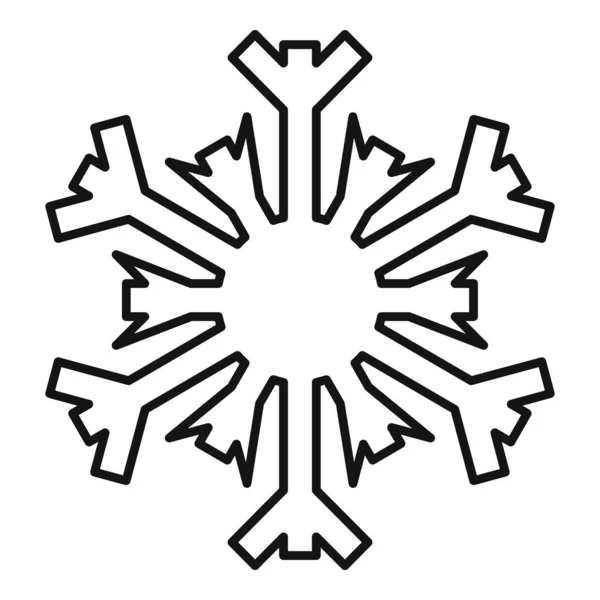 December snowflake icon, outline style — ストックベクタ