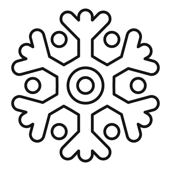 Nuevo icono de copo de nieve, estilo de contorno — Archivo Imágenes Vectoriales