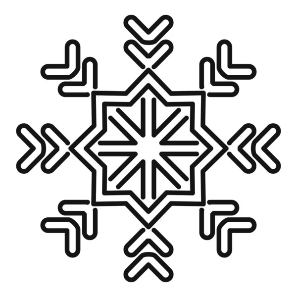 Star snowflake icon, outline style — ストックベクタ