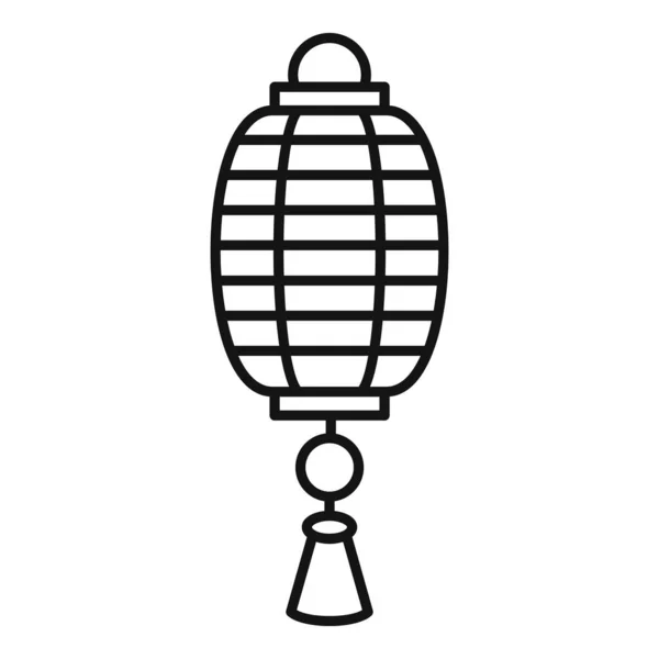 Иконка азиатского китайского фонаря, стиль контура — стоковый вектор