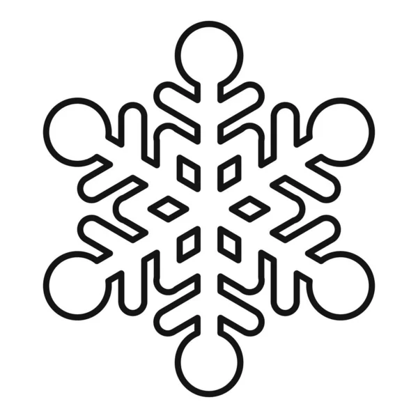 Gyönyörű hópehely ikon, körvonalazott stílus — Stock Vector