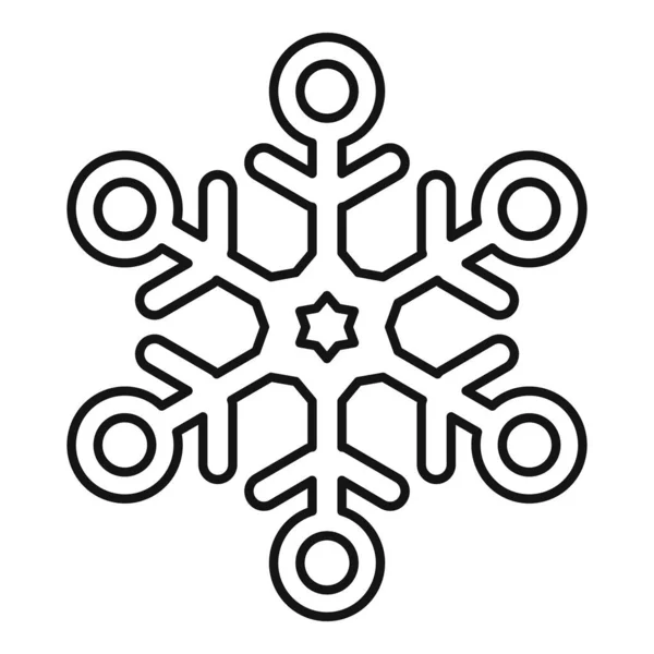 Icono de copo de nieve de Navidad, estilo de contorno — Archivo Imágenes Vectoriales