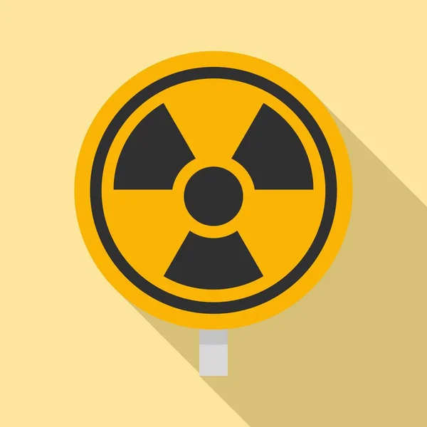 Tehlike radyasyon işareti simgesi, düz stil — Stok Vektör