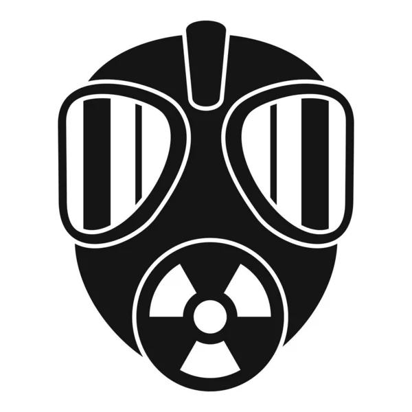 ガス放射線マスクアイコン、シンプルなスタイル — ストックベクタ