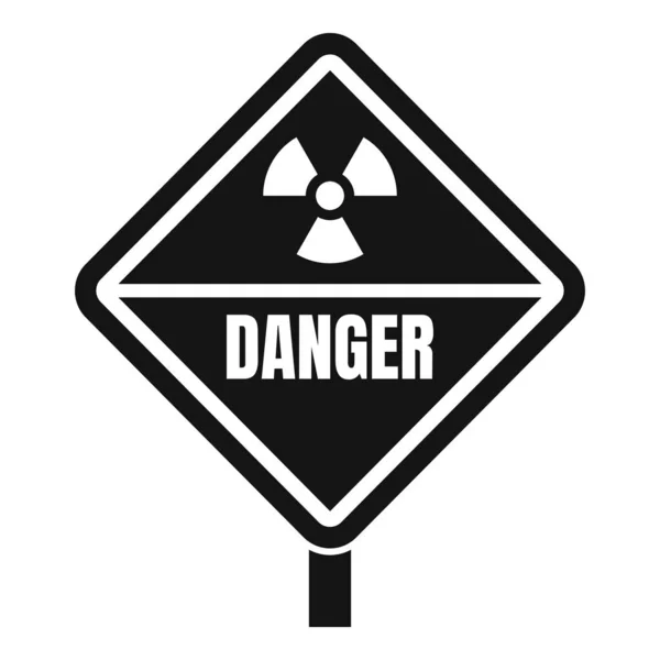 Ícone de zona de radiação de perigo, estilo simples — Vetor de Stock