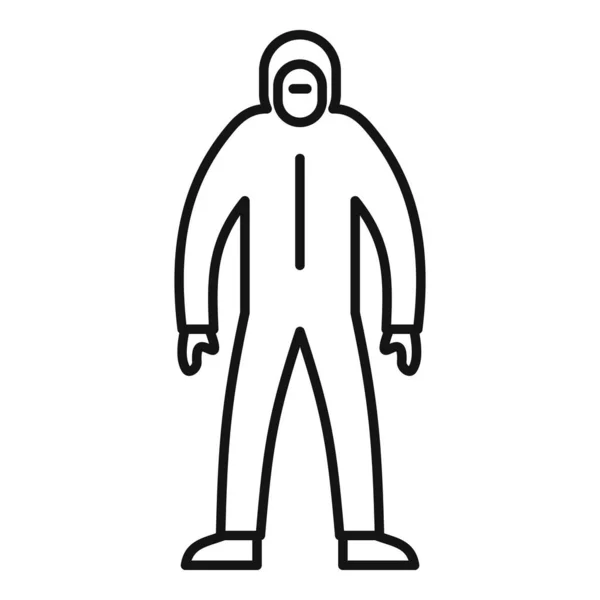 Homem radiação traje ícone, estilo esboço — Vetor de Stock
