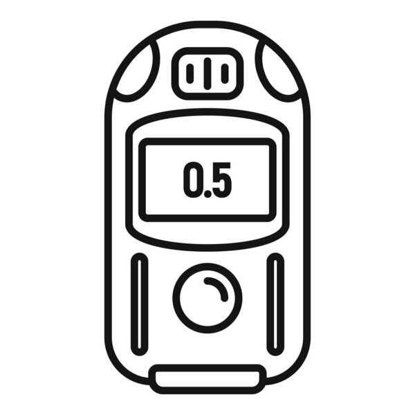 Digital dosimeter icon, outline style