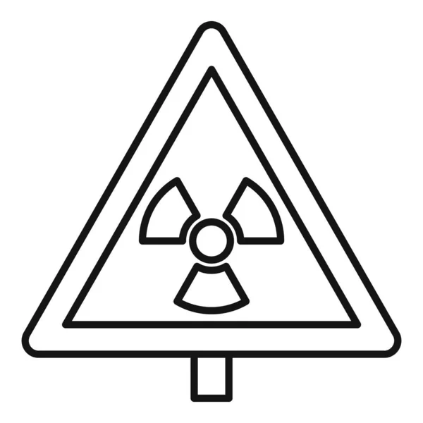 Gevarenzone waarschuwing pictogram, omtrek stijl — Stockvector